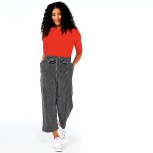 POPSUGAR Paperbag-Waist Wide Leg Crop Pants
